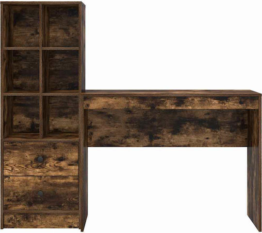 Kinderschreibtisch mit Bibliothek aus Melamin Braun 100x40x76cm