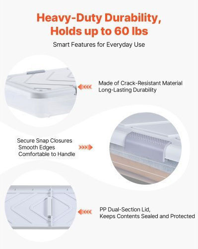 Vevor Storage Case For Clothes in Gray Color 101.092x51.054x14.986cm 2pcs