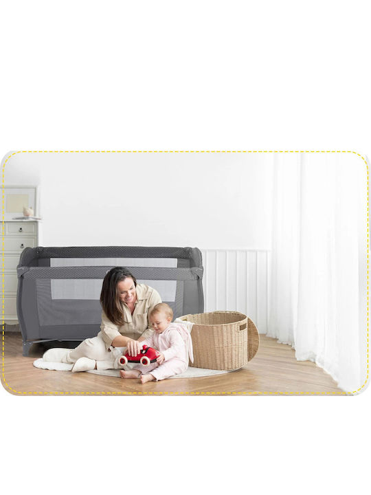 Ricokids Παρκοκρέβατο 2 Επιπέδων με Στρώμα Γκρι 65x125cm