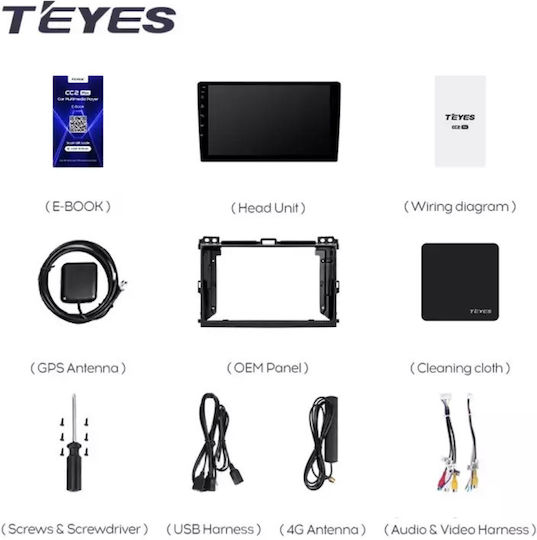 Teyes Cc3l Navigație Auto Toyota Land Cruiser Prado 3 J120 2004-2009 4+64GB 9" IPS Octa-core 1.6GHz Android 4G Bluetooth 5.1 DSP