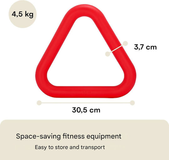 Kettlebell Triangle Greutate Powrx Acoperire din Silicon 30.5 X 28 X 3.7 Cm 4.7 Kg Roșu