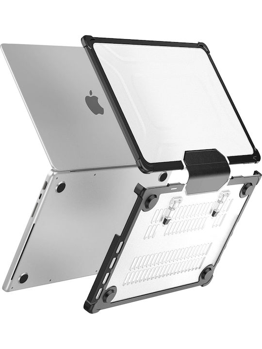 Avizar Case Macbook Pro 16" Rigid Shockproof Protection Foldable Stand Black