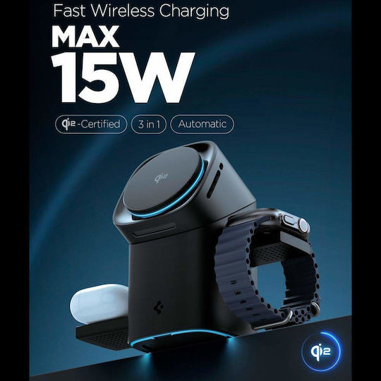 Spigen Ασύρματος Φορτιστής Qi2 15W Μαύρος (Essential EF223MS)