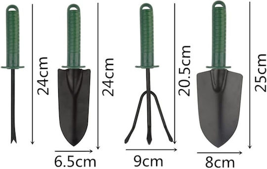 Satz 4 Kleine Gartenwerkzeuge Metall Rutschfester Griff Leicht Zu Verstauen Schwarz