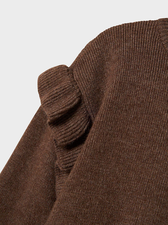 Παιδικό Πουλόβερ Μακρυμάνικο Καφέ Knitted Top