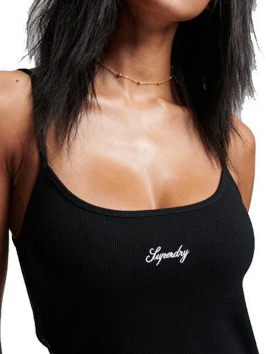 Strappy Summer Mini Athletic Dress with Spaghetti Strap Black