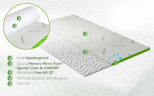 Green Future Ανώστρωμα Bamboo Μονό Memory Foam με Ίνες Μπαμπού & Αποσπώμενο Κάλυμμα 90x200x5εκ.