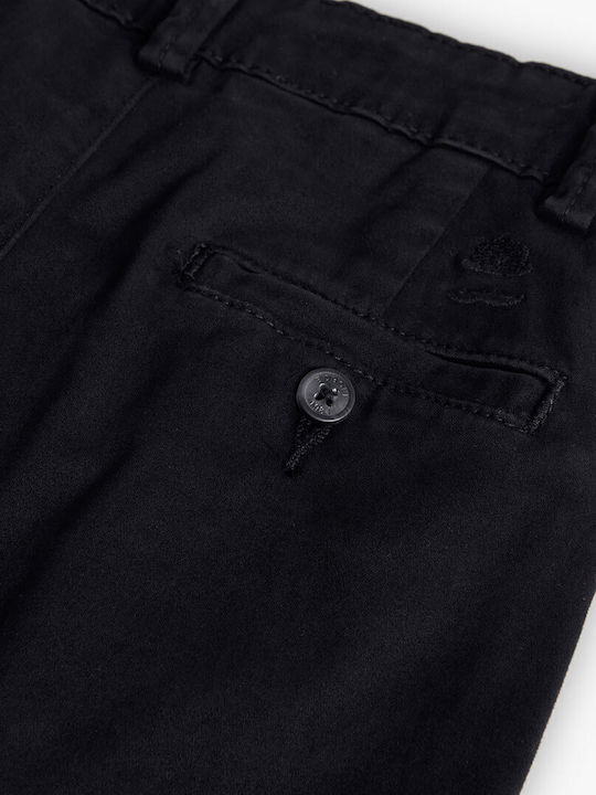 Kids' Chino Fabric Pants Black