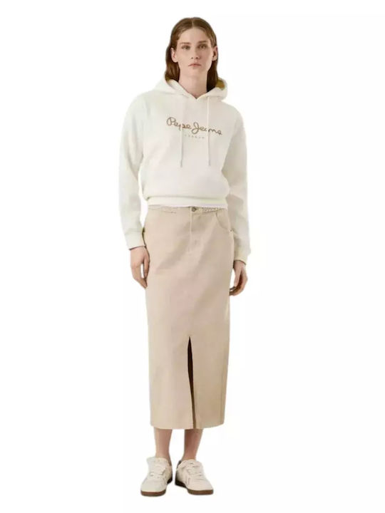Long Women's Sweatshirt Hooded White