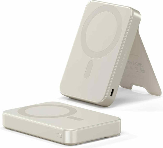 Satechi OntheGo Qi2 MagSafe Power Bank 10000mAh 15W Beige