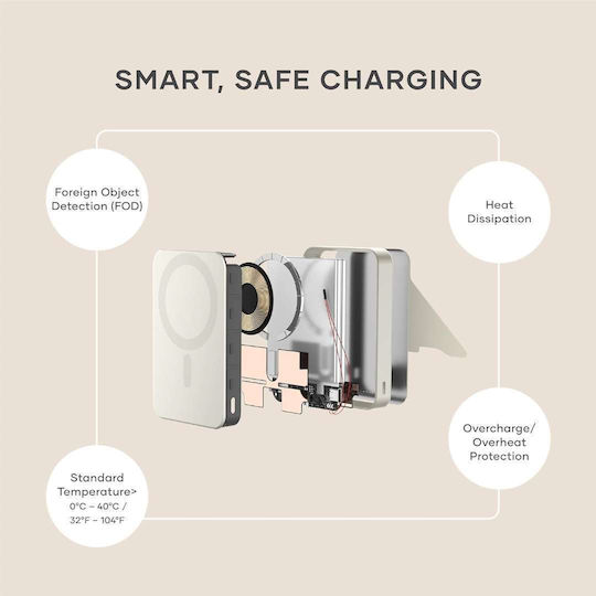 Satechi OntheGo Qi2 MagSafe Power Bank 10000mAh 15W Beige
