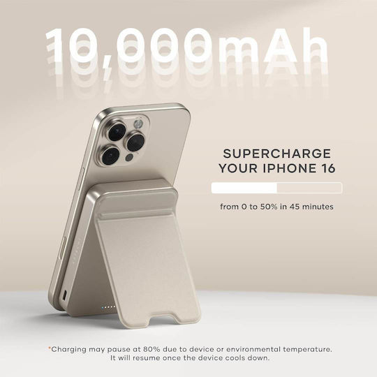 Satechi OntheGo Qi2 MagSafe Power Bank 10000mAh 15W Beige