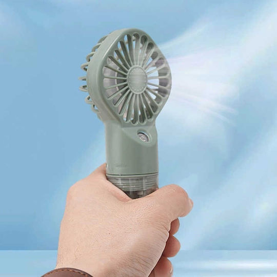 Tragbarer Handgehaltener Ventilator mit Wassernebelsystem 4 Geschwindigkeitsstufen Ideal für Reisen Kunststoff Grün