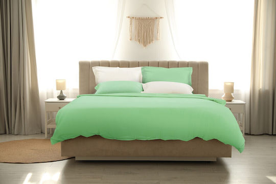 Green Future Σετ Παπλωματοθήκη 200x220cm Διπλή με 4 Μαξιλαροθήκες & 1 Σεντόνι Green/Ivory