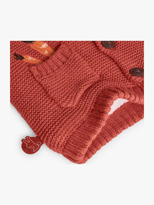 Kids Cardigan Knitted with Hood Orange