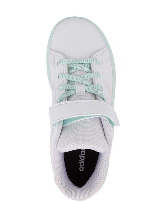 Grand Court 2.0 EL C Kids Sneakers with Hoop & Loop Closure White