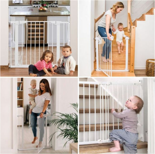 Security Door made of Metal in White Color 75εκ. 1pcs
