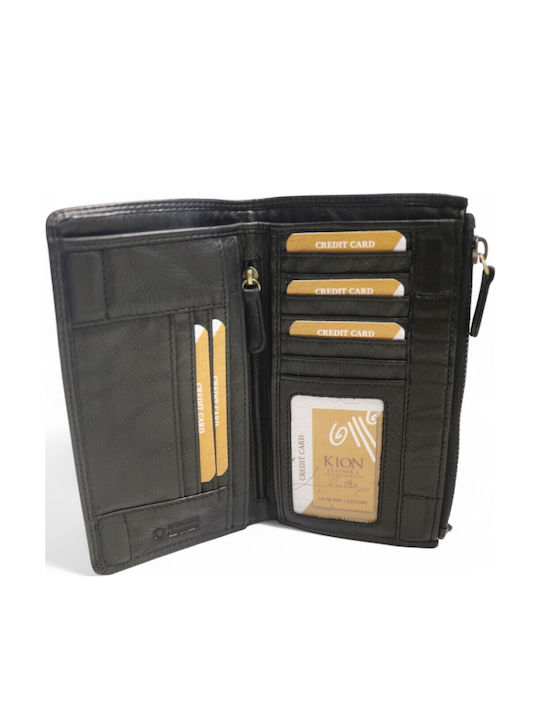 Large Leather Women's Wallet Classic Black