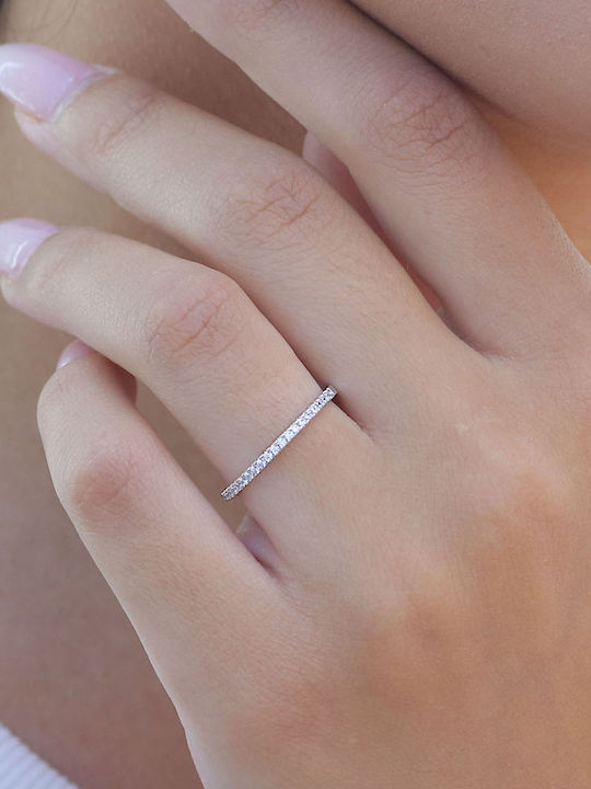 Women's Half Eternity Band White Gold 9K Women's Half Eternity Band White Gold 9K