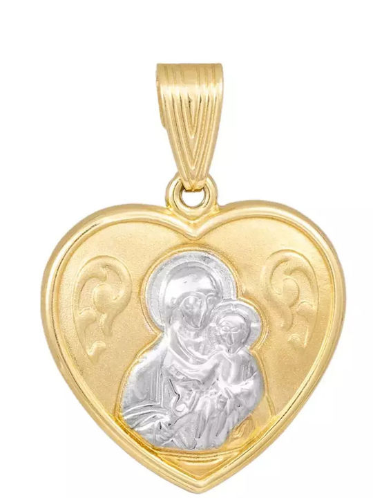 Pendant Shape with Virgin Mary Gold 9K