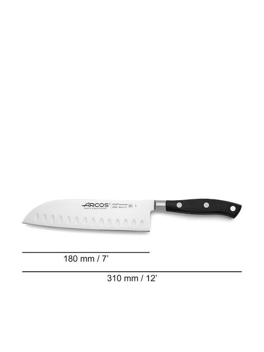 Arcos Riviera Μαχαίρι Santoku από Ανοξείδωτο Ατσάλι 18cm