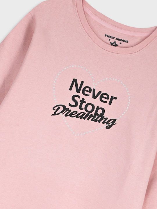 Energiers Kids Winter Nightwear Black Never Stop Dreaming