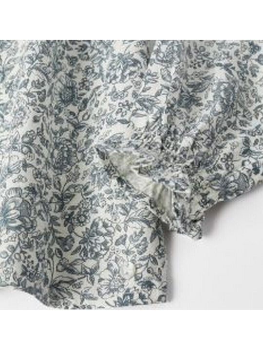Παιδικό Floral Πουκάμισο Μακρυμάνικο Grey