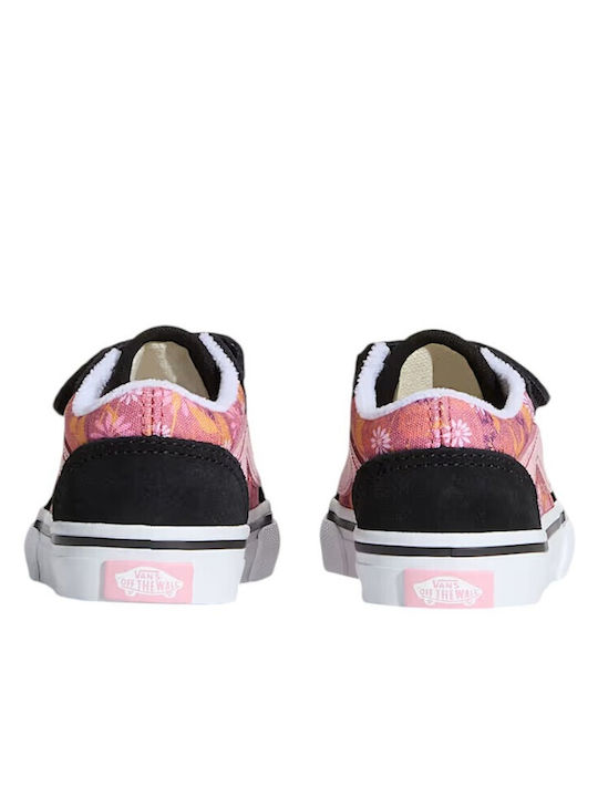 Old Skool V Kids Sneakers With Hoop & Loop Closure Pink