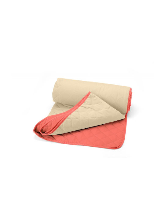 Alcam Coverlet Double Microfiber Coral/cream 210x220cm