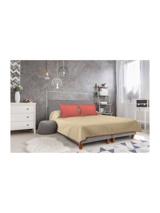 Alcam Coverlet Double Microfiber Coral/cream 210x220cm
