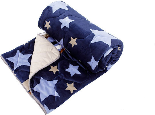 Alcam Stars Fleece Κουβερλί Διπλό Μπλε 200x220cm
