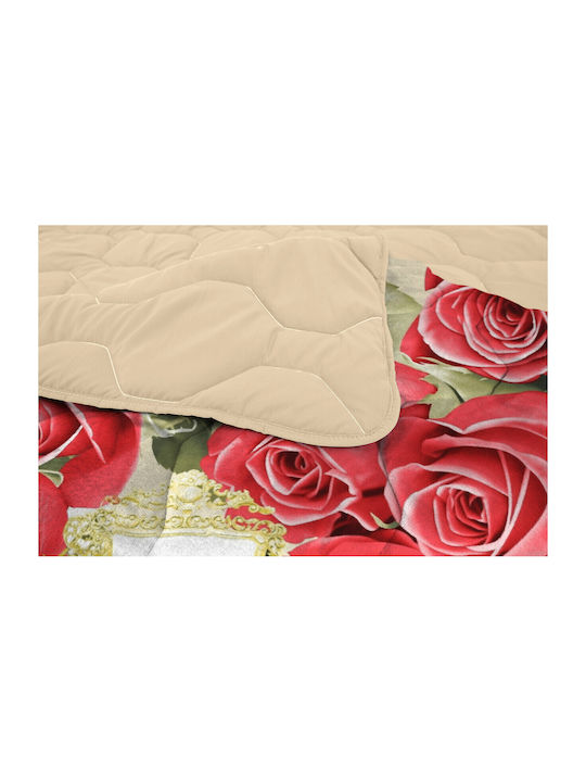 Alcam Red Rosa Покривало Двойно Червен 200x220см