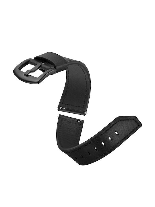 Curea din piele Negru 22mm