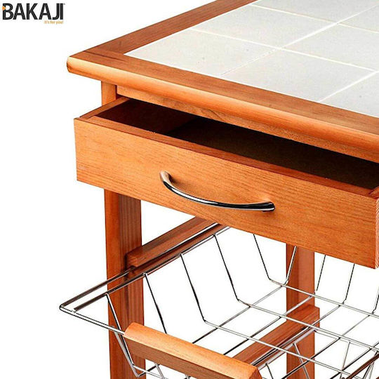 Bakaji Küchengestell Holz Weiß 47x37x76cm