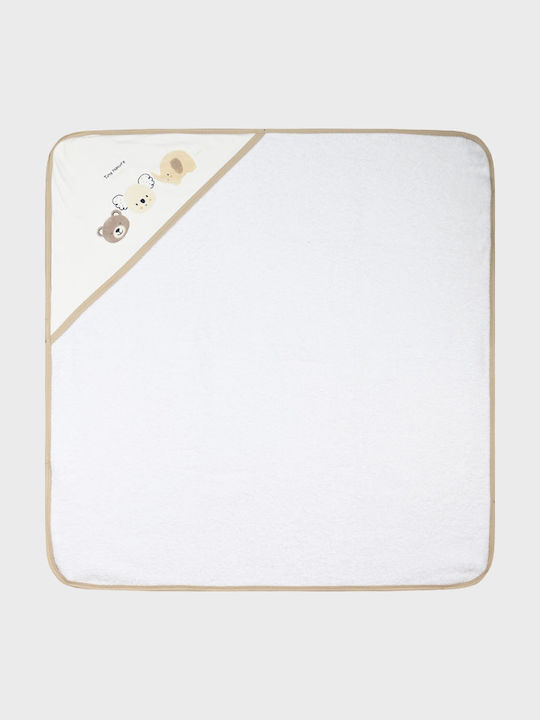 Energiers Hooded Baby Bath Towel White