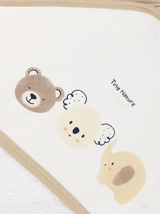 Energiers Hooded Baby Bath Towel White