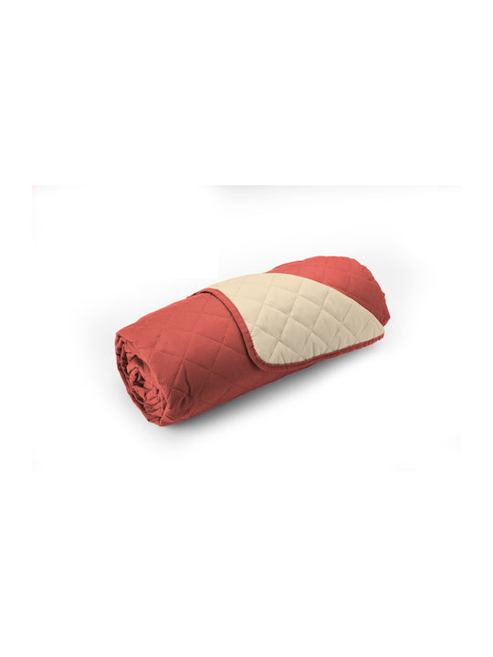 Alcam Elastische Abdeckung für Dreisitziges Sofa Coral/vanilla 1Stück