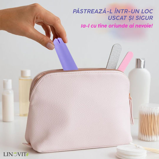 Aplicator Pentru Cupă Menstruală Linovit Silicon Medical Reutilizabil Ușor de Folosit Compatibil cu Lubrifiant Design Compact Igienic Mov