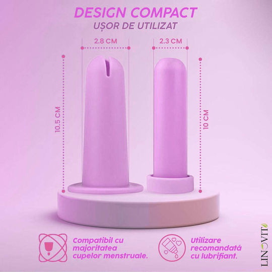 Aplicator Linovit Cupă Menstruală Silicon Medical Reutilizabilă Ușor de Folosit Compatibil Lubrifiant Design Compact Igienic Roz