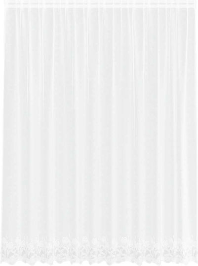 vidaXL Perdea Fereastră Cu Coafură Albă 300x240cm