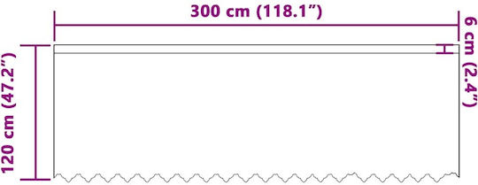 vidaXL Κουρτίνα Παραθύρου με Τρέσα Λευκή 300x120εκ.