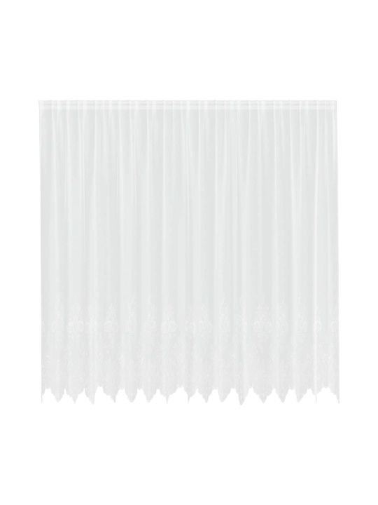 vidaXL Perdea Fereastră Cu Coafură Albă 400x200cm