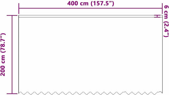 vidaXL Κουρτίνα Παραθύρου με Τρέσα Λευκή 400x200εκ.
