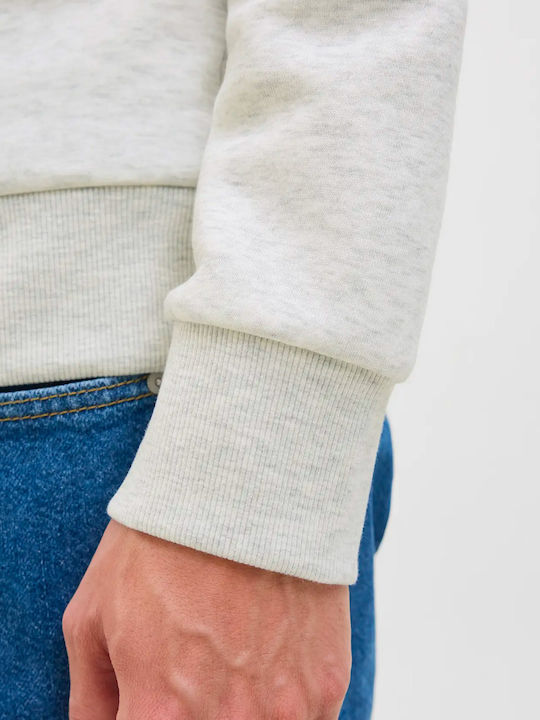 Sweatshirt with Hood White Melange