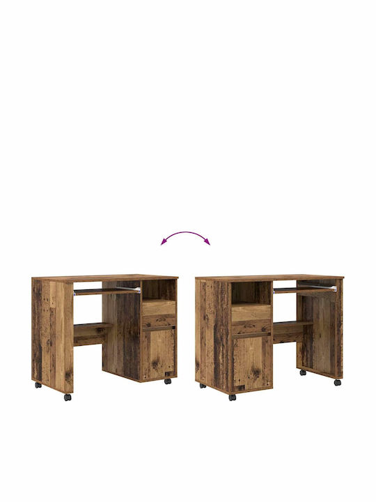 Computer Office Wooden Coffee with Metal Legs 91x50x77cm