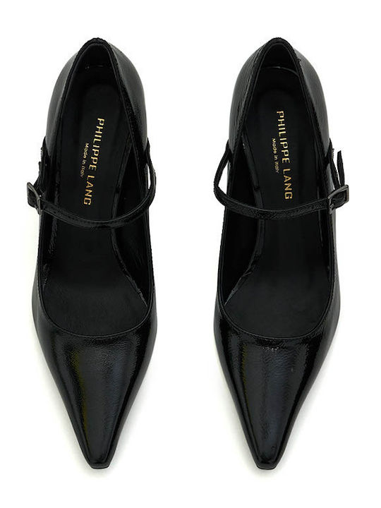 Pumps mit Riemchen & hoher Absatz Schwarz