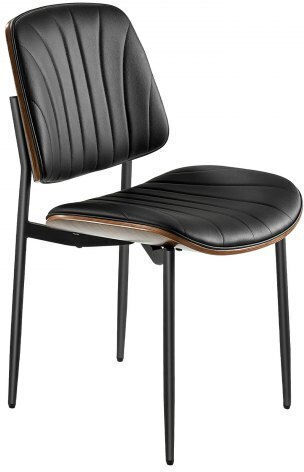 Dining Room Artificial Leather Chair Black 2pcs