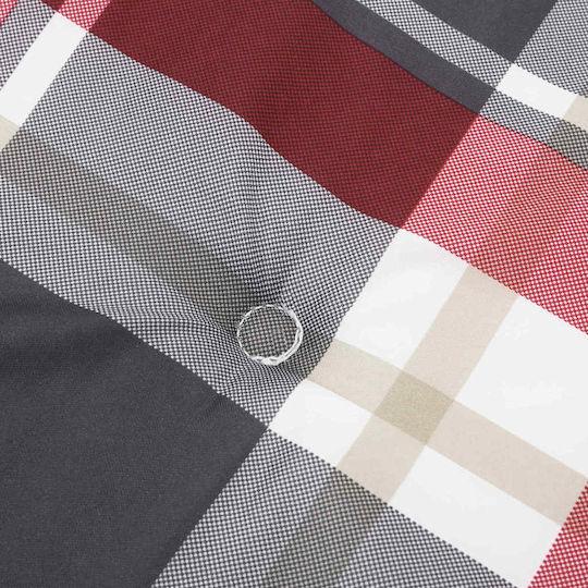 vidaXL Garden Chair Cushions with Backrest Red Checkered 2 Pieces 58x77cm
