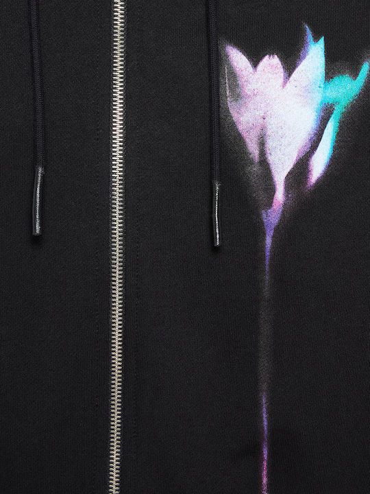 Women's Sweatshirt Jacket Hooded Black