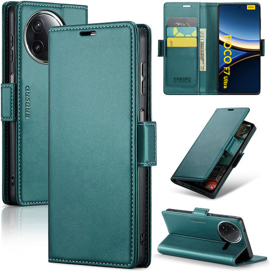 Erbord Wallet Synthetisches Leder Kunststoff Grün (Poco F7 Ultra)